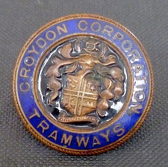 Croydon Corporation Tramways inspector cap badge