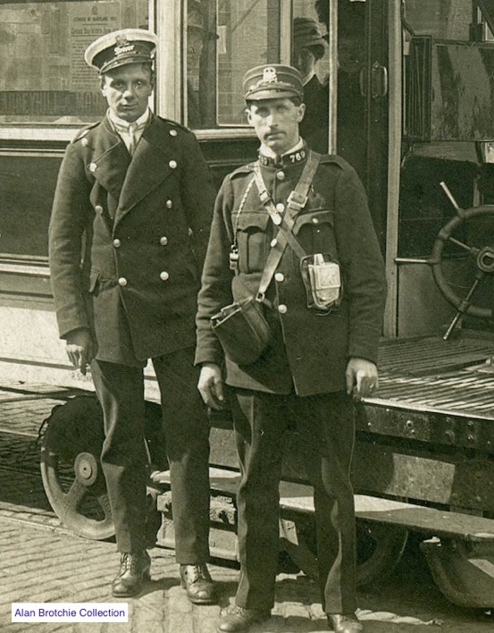 Edinburgh Corporation Tramways Tram No 166 and crew