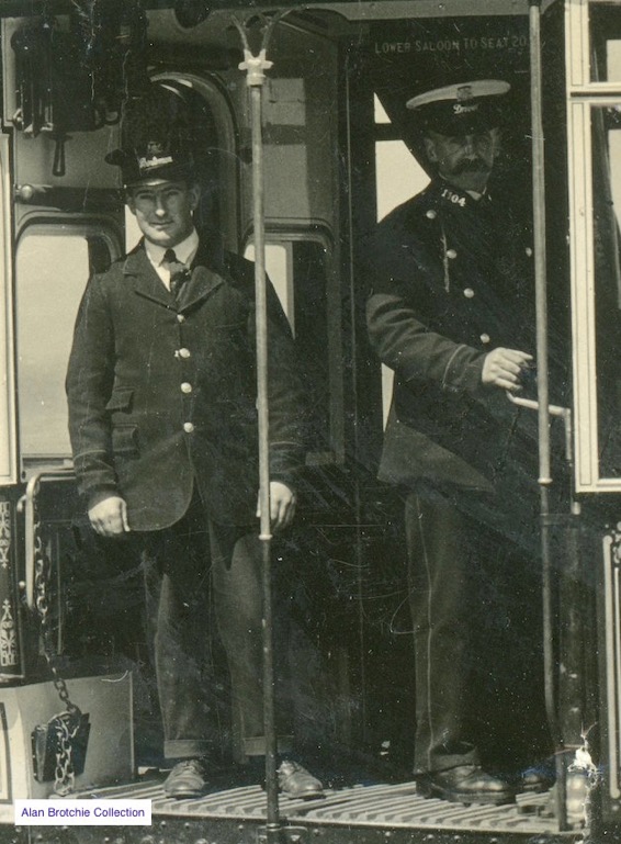 Edinburgh Corporation Tramways Pointsman and tram driver