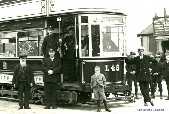 Edinburgh Corporation Tramways Tram No 148 at Port Seton 1923