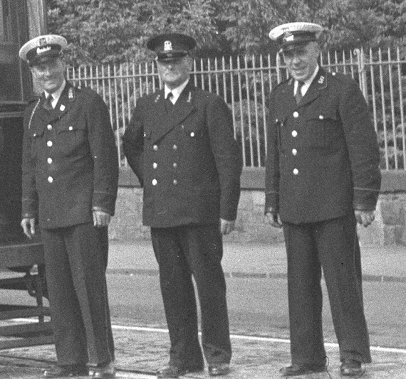 Edinburgh Corporation Tramways tram crew 1955