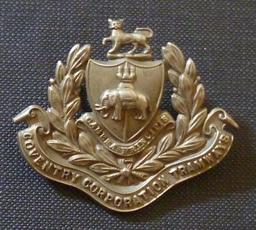 Coventry Corporation Tramways epaulette and cap badge