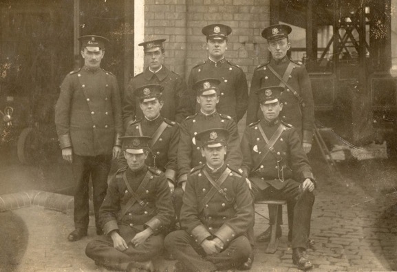 Cardiff Corporation Tramways staff at Wood St depot 1913