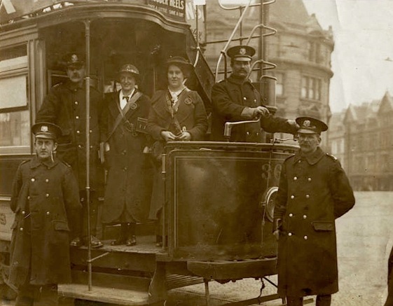 Cardiff Corporation Tramways, conductress, driver