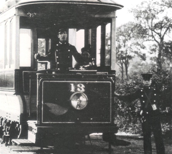 Darlington Corporation Light Railways Tram No 13 at Eastbourne terminus