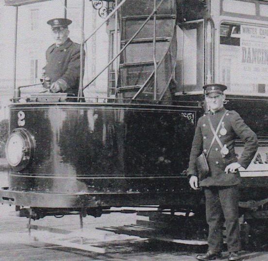 Great Yarmouth Corporation Tramways Tram No 2, conductor and motorman