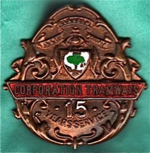 Glasgow Corporation Tramways 15 years Long Service badge