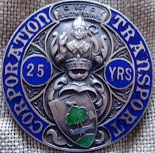 Glasgow Corporation Transport 25 years long service badge