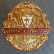 Glasgow Corporation Transport 15 years Long Service badge