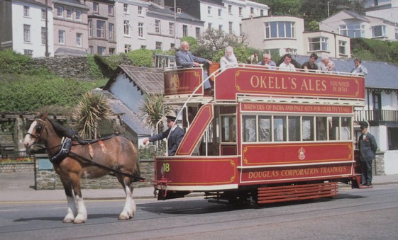 Douglas Corporation Tramways Tram No 18 and crew 1989