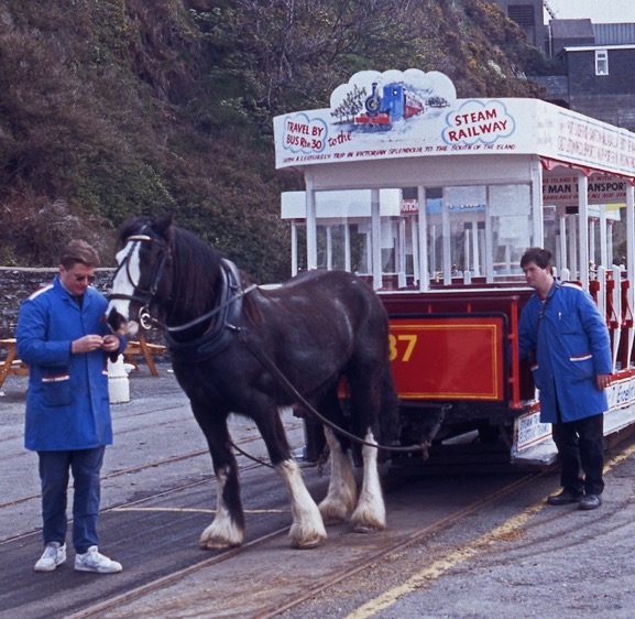 Douglas Corporation tramways tramcar No 37 and crew