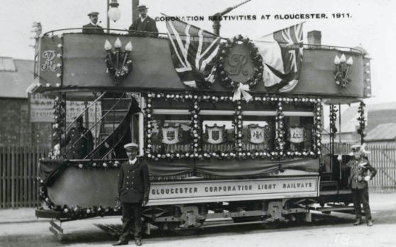 Gloucester Corporation Tramways decorated tram 1911