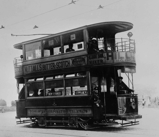 Doncaster Corporation Tramways Great War conductress and driver - Bentley