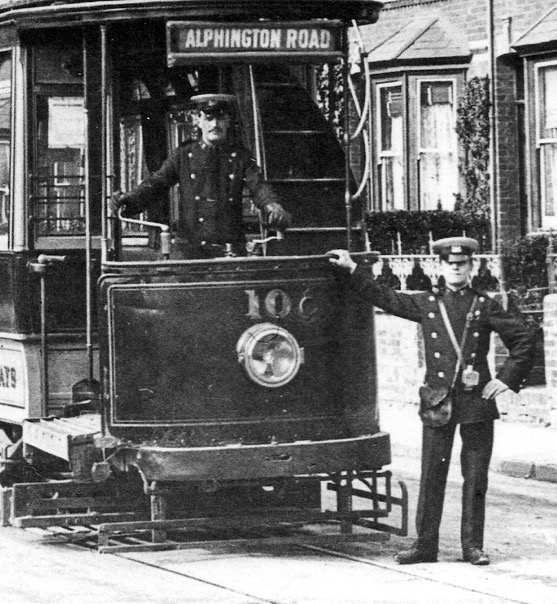 Exeter Corporation Tramways crew Tram 10