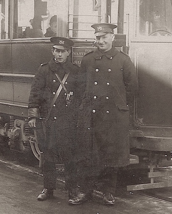 Motorman Gilbert Easterbrooke Exeter Corporation Tramways with Tram No 24