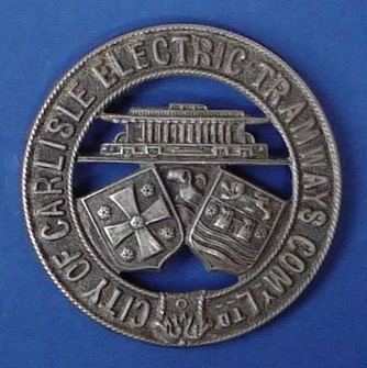 City of Carlisle Electric Tramways cap badge