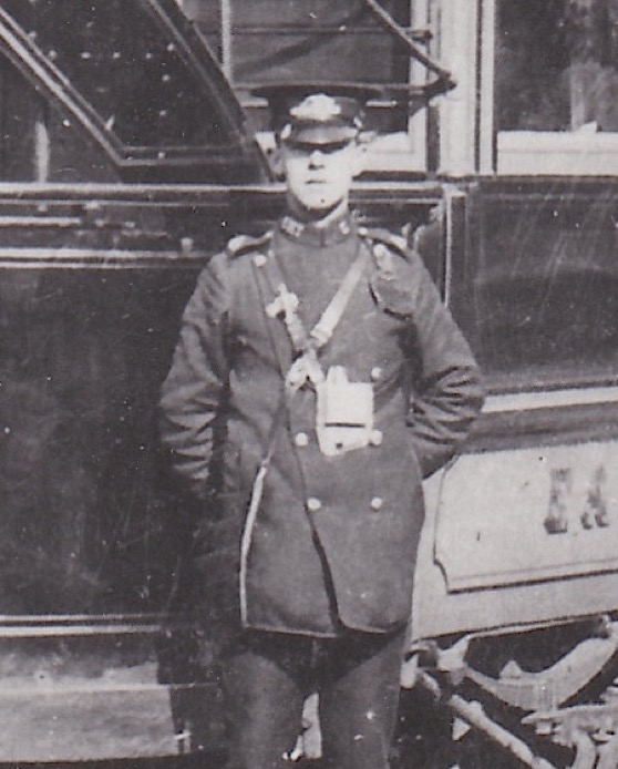 East Ham Tramways tram conductor circa 1920