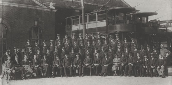 Erith Council Tramways Walnut Tree Road Depot staff photo 1923