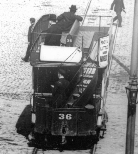 Dublin United Tramways Horse tram No 36 and conductor