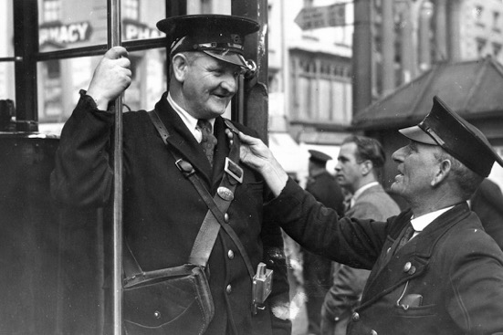 Dublin Tram conductor in CIE days