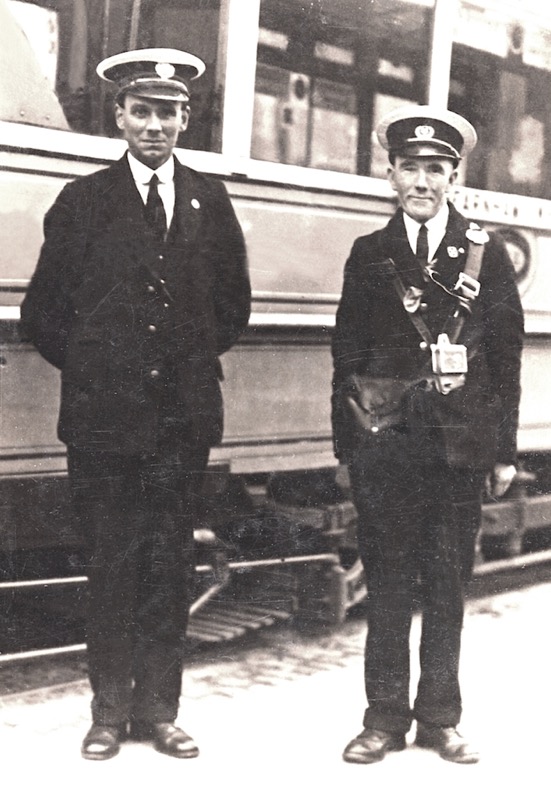 Dublin United Tramways tram driver and conductor