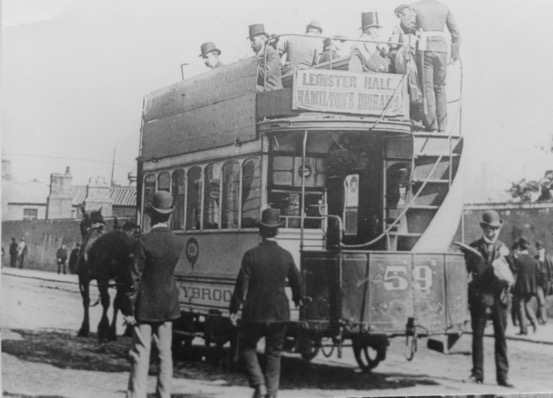 Dublin United Tramways horse tram No 59 Donnybrook conductor