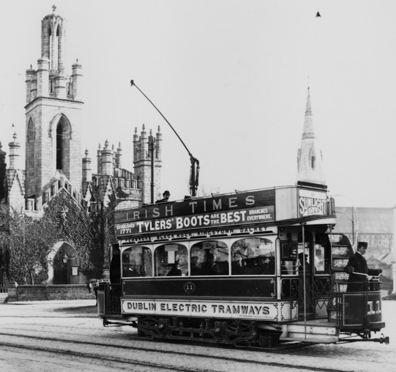 Dublin United Tramways Tram No 11 Monkstown chruch 1897