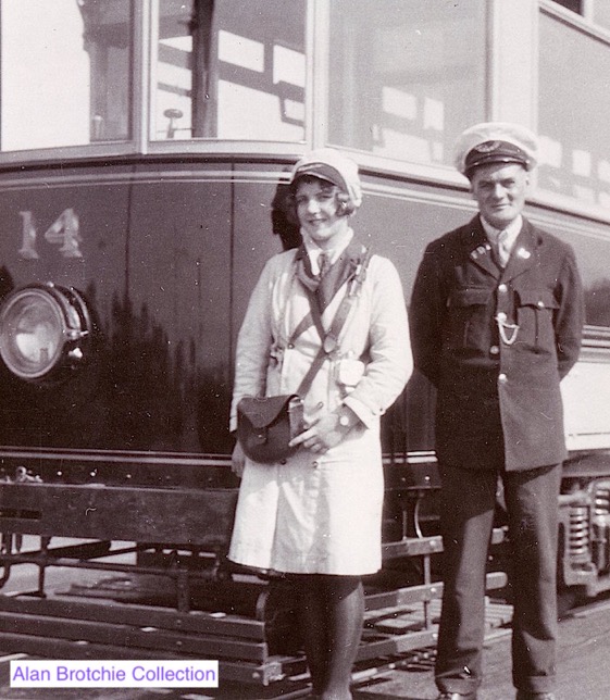 Falkirk and District Tramways Tram No 14 and crew