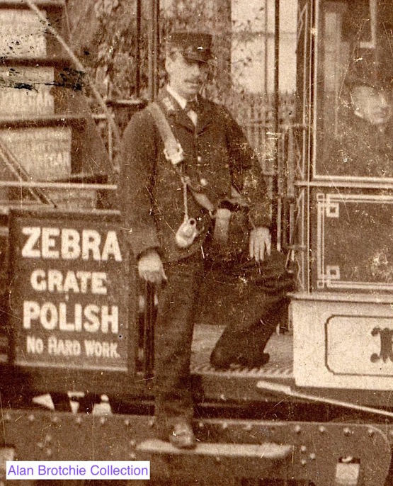 Edinburgh and District Tramways cable tram conductor 1897