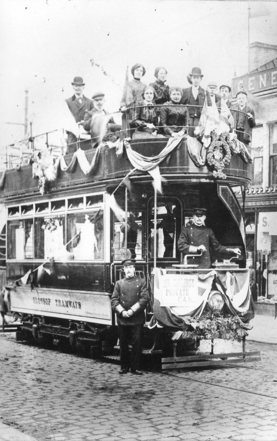 Glossop Tramways opening day shot