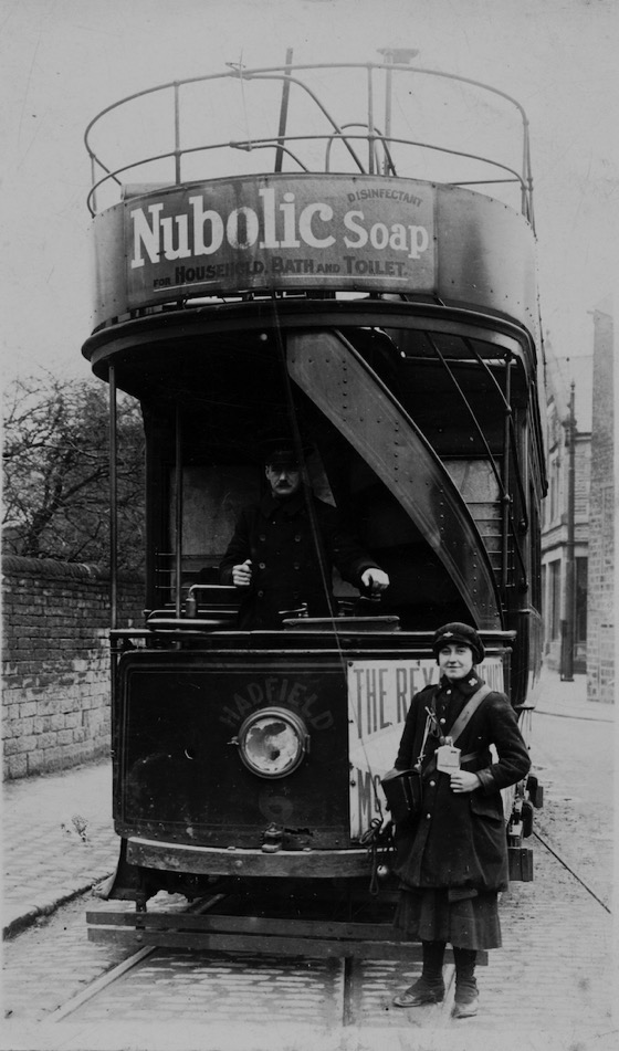 Glossop Tramways Tram No 6 and Great War conductress