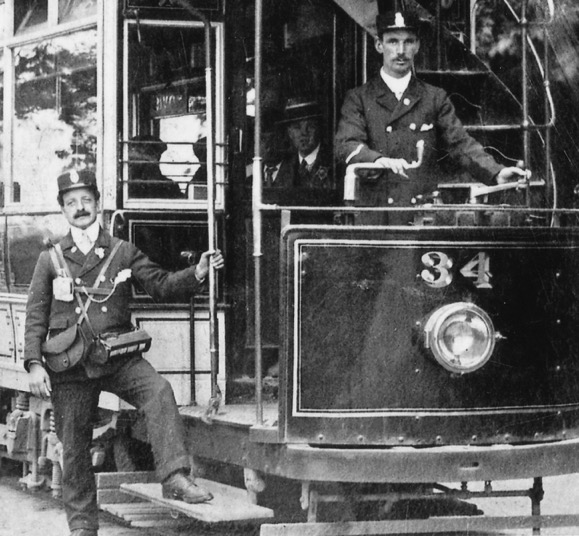 Coventry Electric Tramways tram No 34 driver and conductor