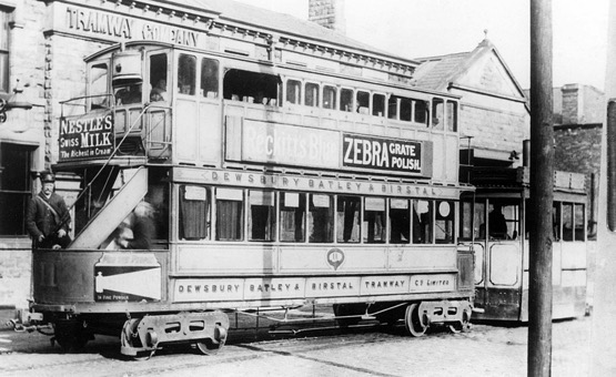 Dewsbury Batley & Birstall Steam Tram and Trailer No 11 at Carlinghow, Batley