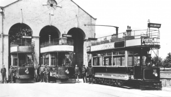Dartford Council Tramways depot photo 1912