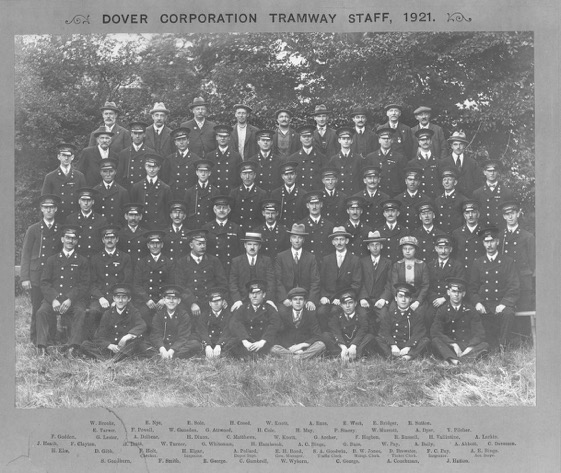 Dover Corporation Tramways staff photo 1921