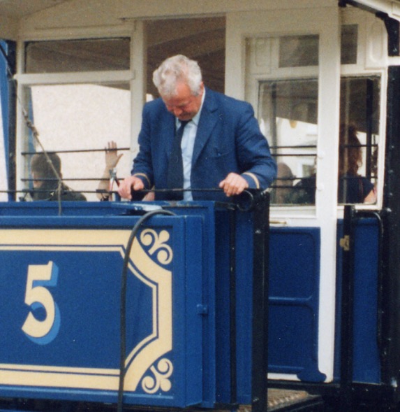 Great Orme Tramway No 5 and driver