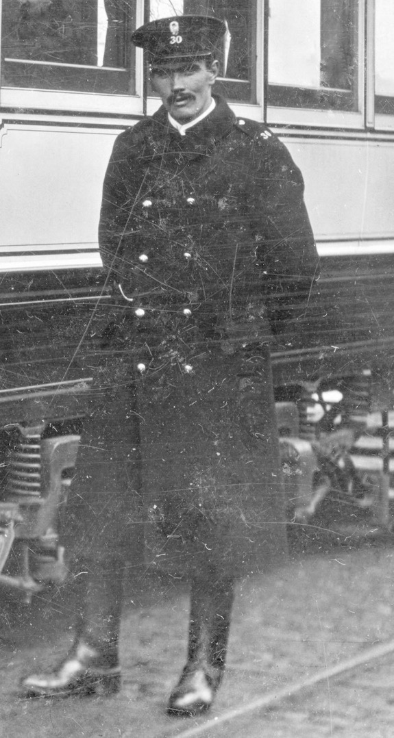 Greenock and Port Glasgow Tram motorman, circa 1908.