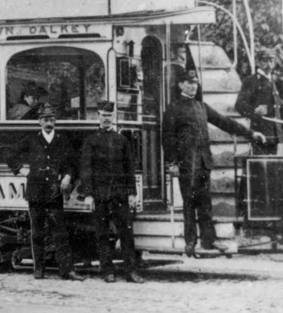 Dublin Southern District Tramways tram and crew 1896
