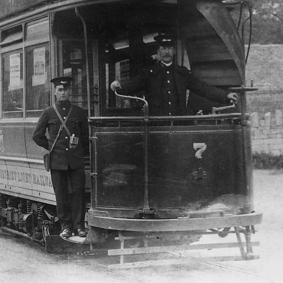 Cheltenham and District Light Railway Tram No 7 and crew