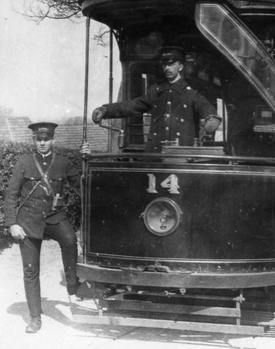 Cheltenham and District Light Railway Tram No 14 and crew