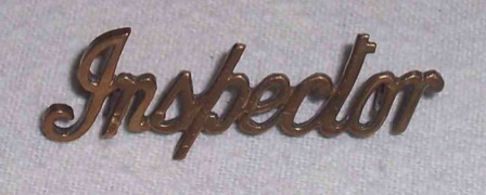 Brass Inspector script cap badge tramway