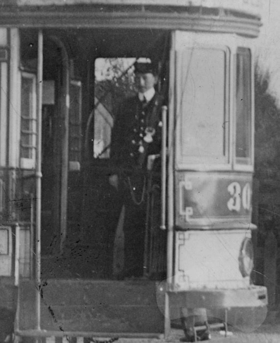 Clontarf and Hill of Howth Tramroad tram conductor