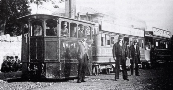 Dublin and Lucan Steam Tramway engine at Conyngham 1895