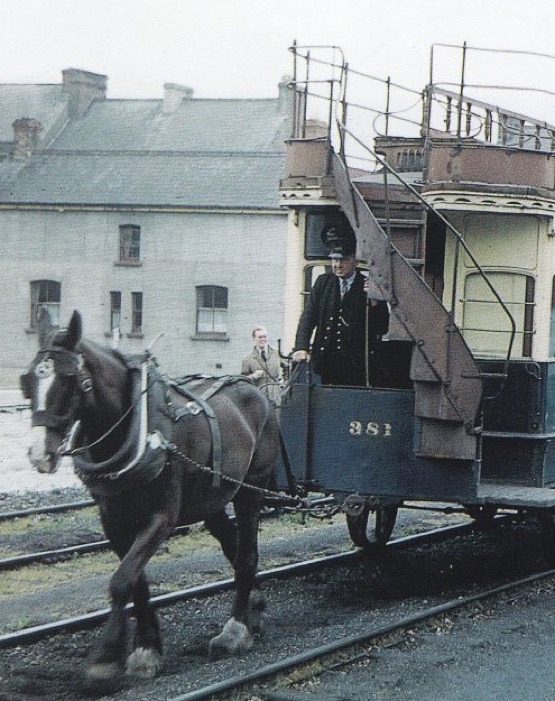 Fintona tram and driver Willy McClean