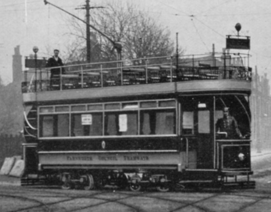 Farnworth Council Tramways tram driver motorman