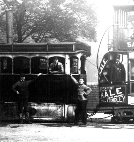 Dudley and Stourbridge steam tram and crew