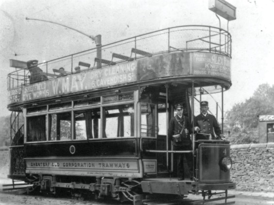 Conductor Derward Lowe and Motorman Cyril Hopkinson Chesterfield Corporation Tramways