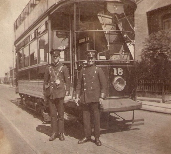Reading Corporation Tramways tram conductor and driver