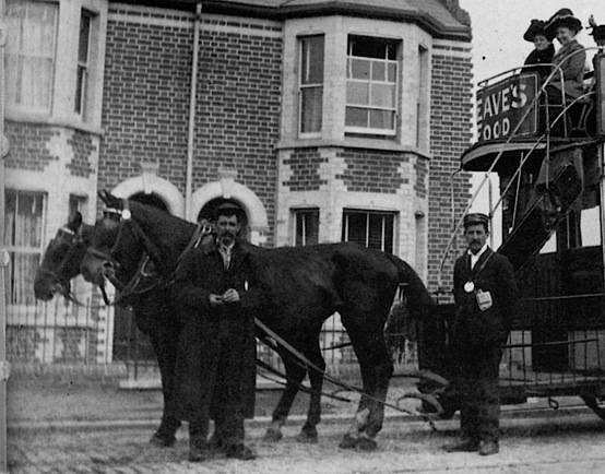 Reading Corporation Tramways Horse tram No 6 and crew