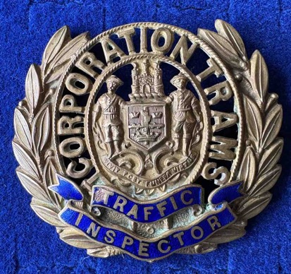 Nottingham Corporation Tramways Traffic Traffic Inspector cap badge